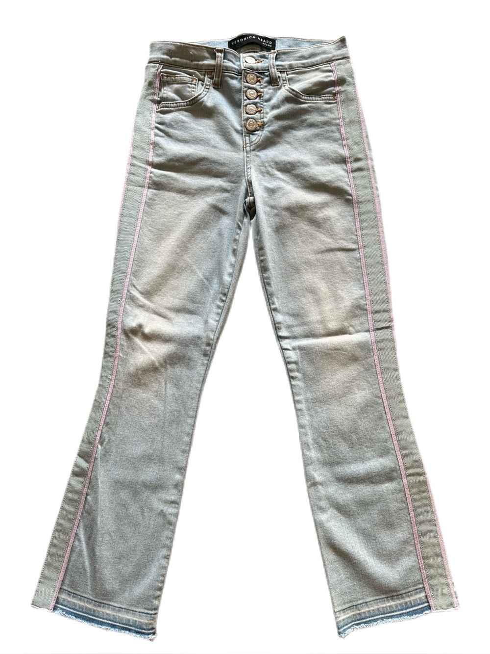 Veronica Beard Carolyn Baby Boot High Rise Jeans Size 25 Aire Tuxedo Stripe